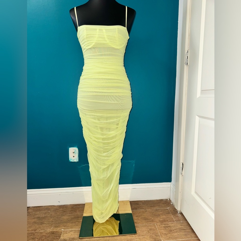 House of CB Neon Yellow Maxi Dress